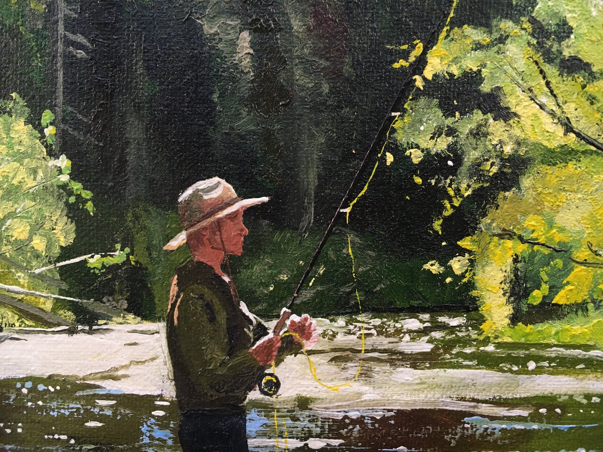 Oil Painting Joshua D. Sewell “Evening Hatch”